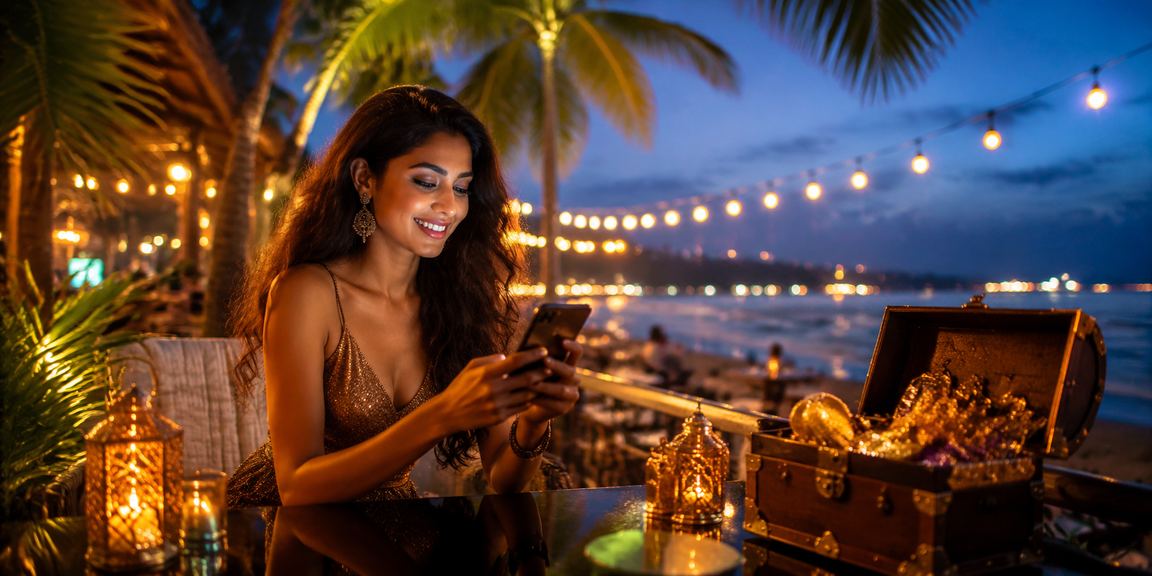 Luxurious baccarat gaming experience with VIP bonuses on beach